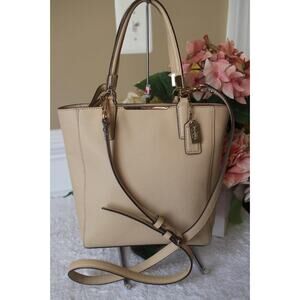COACH MADISON SAFFIANO LEATHER MINI NS NORTH SOUTH TOTE 29001 LOVE TAN (180